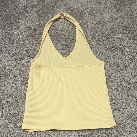 American Eagle Outfitters Yellow Backless Halter Top - Picture 3 of 3